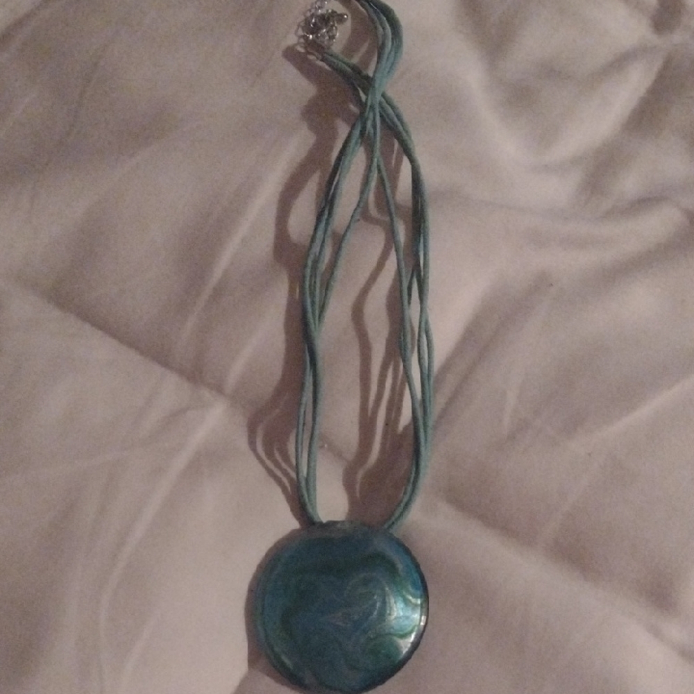 Blue Boho Pendant Necklace